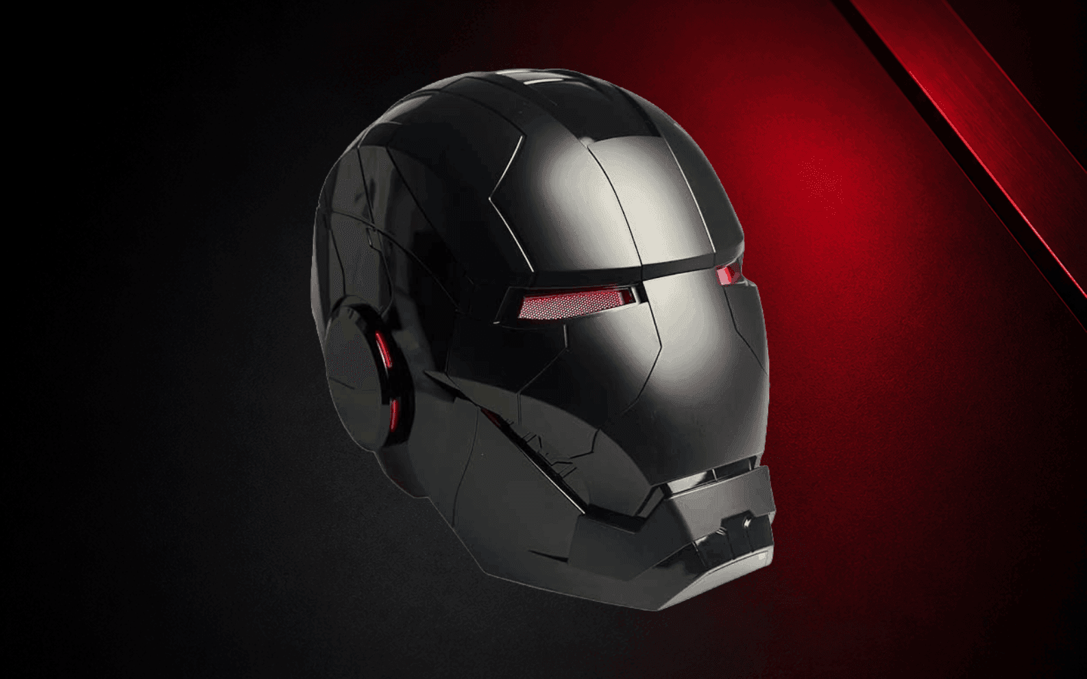 The Iron Man MK5 helmet, black edition, awarded to one lucky registration