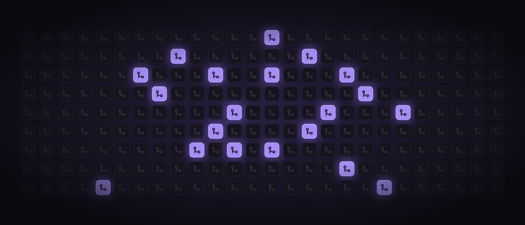 A grid of merged pull requests with 20 of them picked out