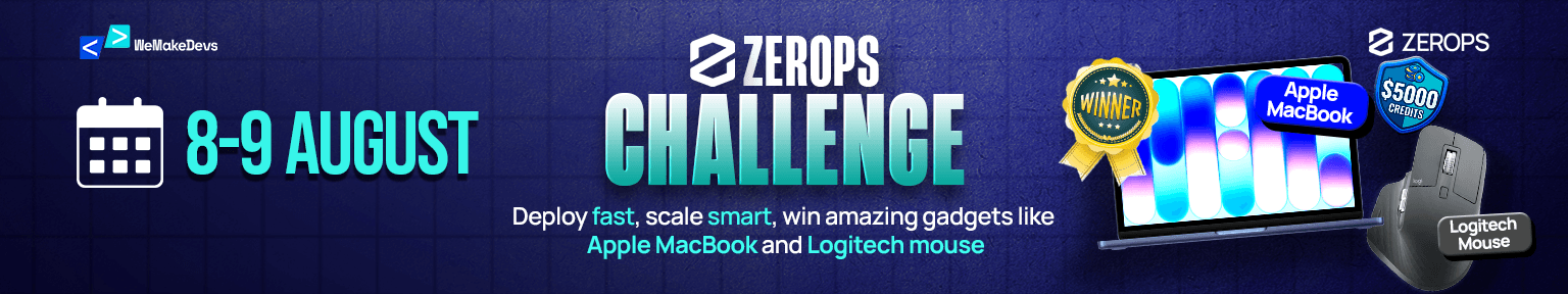 The Zerops Challenge: deploy fast, scale smart, win an Apple MacBook. August 8 to 9, 2026, with $5,000 in Zerops credits