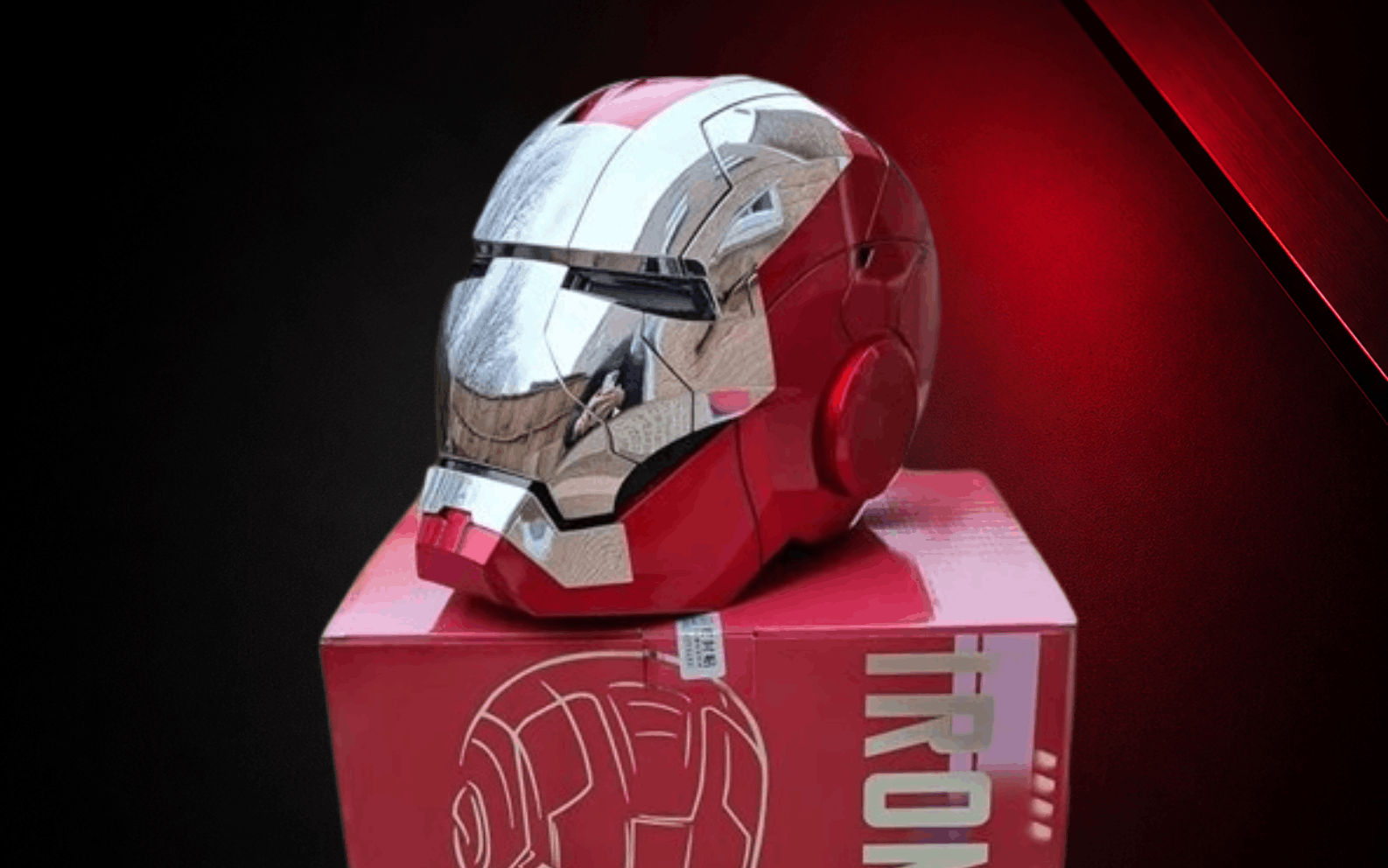 The Iron Man MK5 helmet, black edition, awarded to one lucky registration