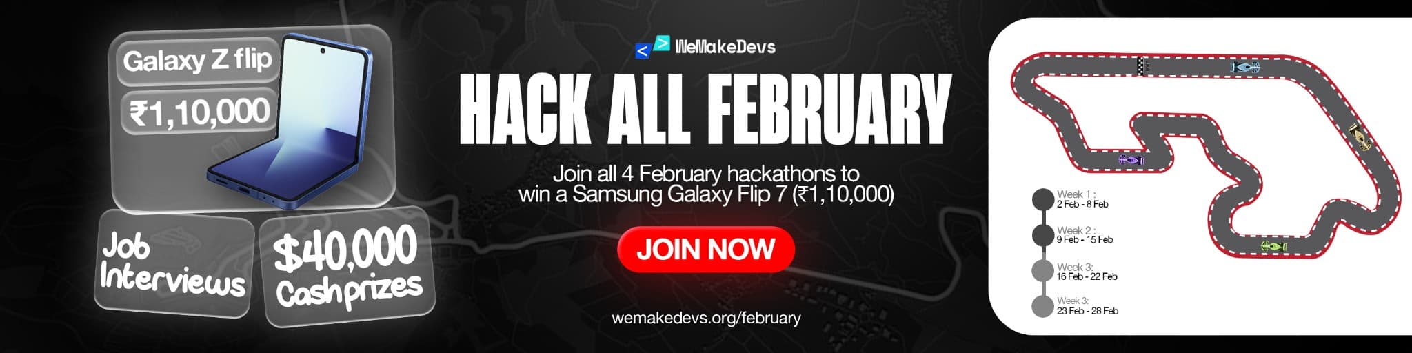 Hack All February - Win a Samsung Galaxy Flip 7